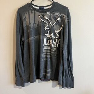 American Eagle Vintage Fit Long Sleeve Graphic Tee Mens Large